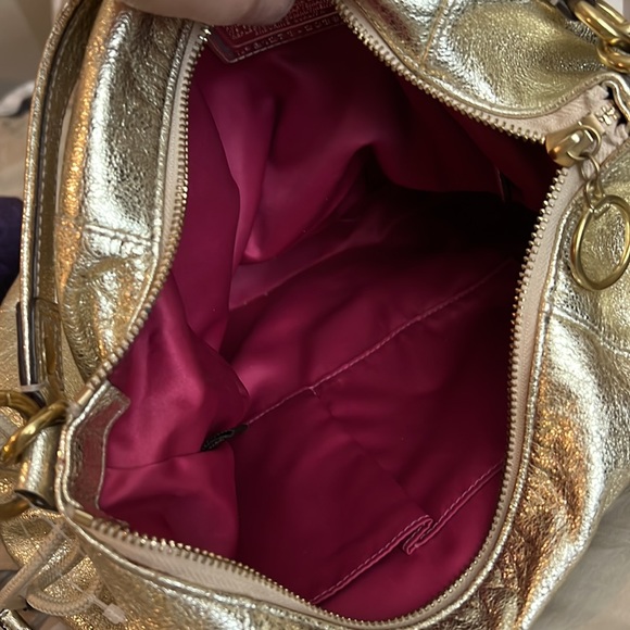 Coach Poppy Jazzy Hobo Purse Handbag Gold Metallic - Picture 8 of 9